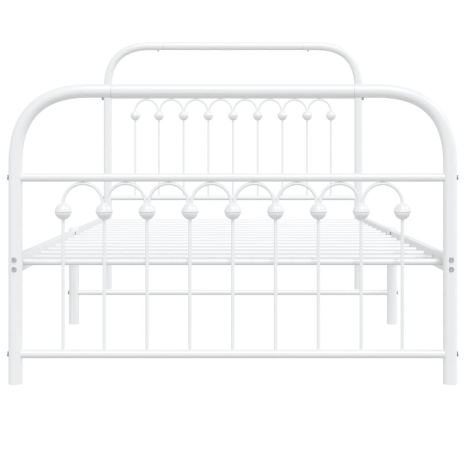Estructura cama sin colchón con estribo metal blanco 100x190