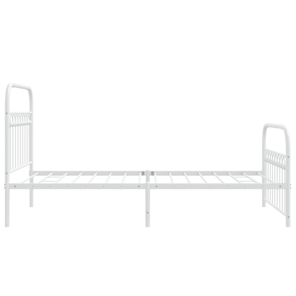 Estructura cama sin colchón con estribo metal blanco 100x190