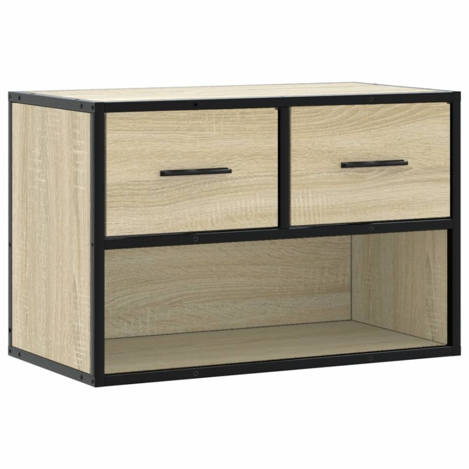 Mueble TV madera ingeniería y metal roble Sonoma 60x31x39,5