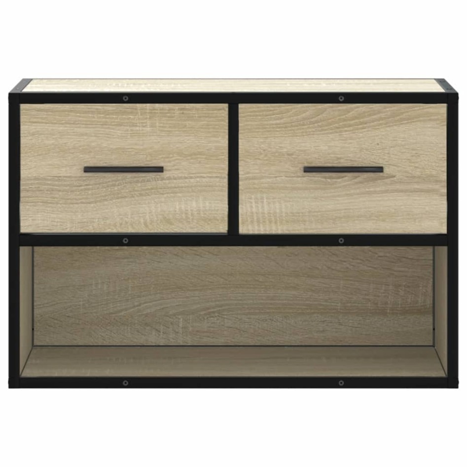 Mueble TV madera ingeniería y metal roble Sonoma 60x31x39,5