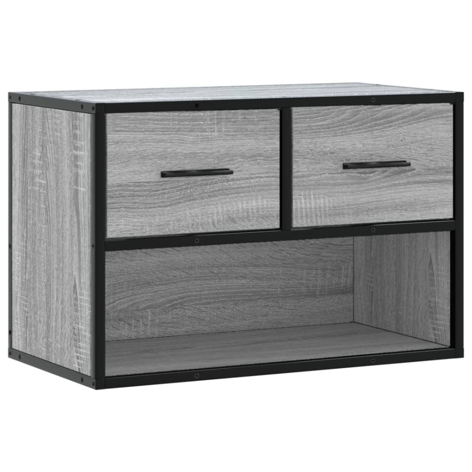 Mueble de TV madera y metal roble ahumado 60x31x39,5