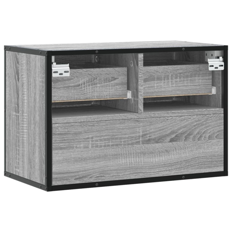 Mueble de TV madera y metal roble ahumado 60x31x39,5