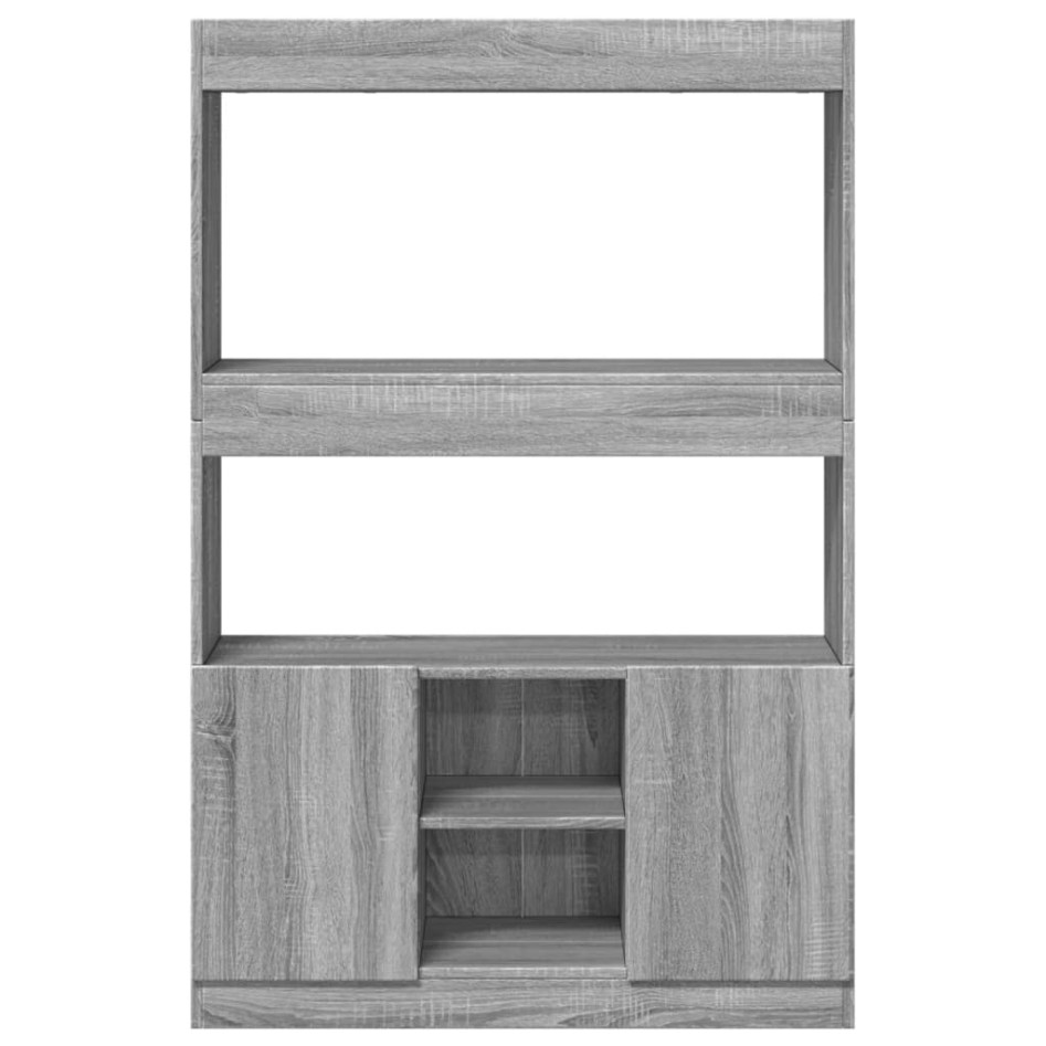 Aparador alto madera de ingeniería gris Sonoma 92x33x140
