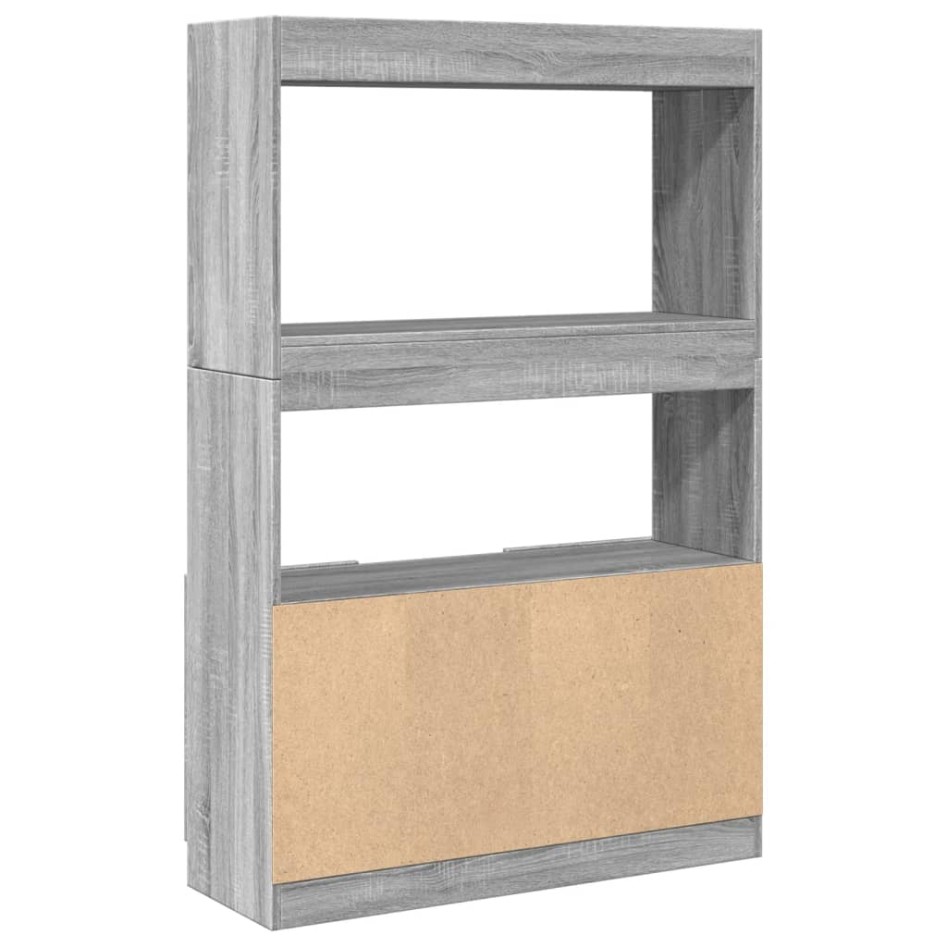 Aparador alto madera de ingeniería gris Sonoma 92x33x140