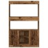 Aparador alto madera ingeniería madera envejecida 92x33x140
