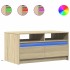 Mesa de centro con luces LED madera de ingeniería roble
