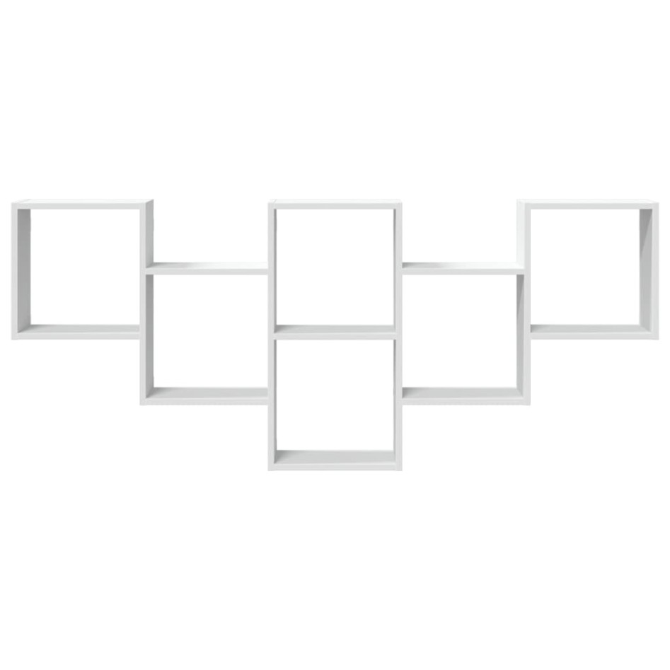 Estantería de pared madera de ingeniería blanca 159x18x66