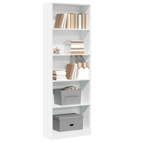 Estantería de madera de ingeniería blanca 60x24x176