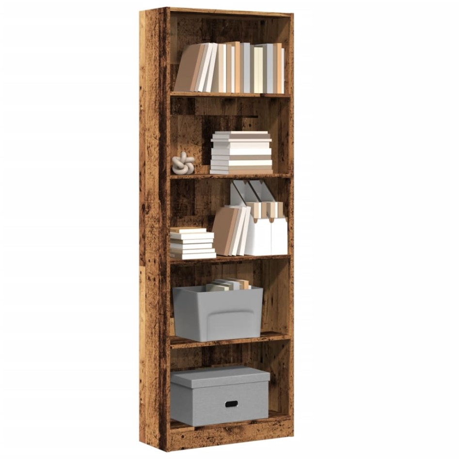 Estantería madera de ingeniería color envejecido 60x24x176