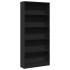 Estantería madera de ingeniería negro 80x24x176