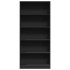 Estantería madera de ingeniería negro 80x24x176