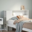 Cabecero de cama almacenaje madera maciza pino blanco 75 cm
