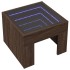 Mesa de centro con Infinity LED marrón roble 40x40x30