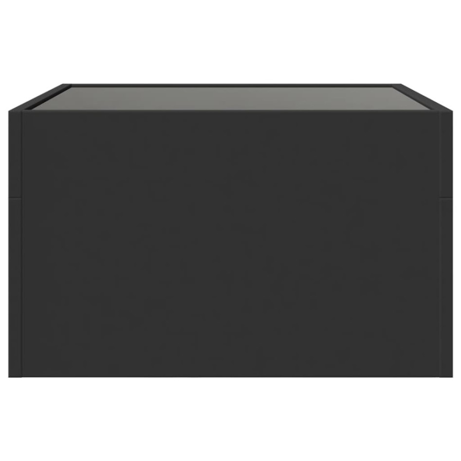 Mesa de centro con Infinity LED negro 50x50x30