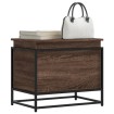 Caja de almacenaje con tapa madera marrón roble 60x40x51,5 cm