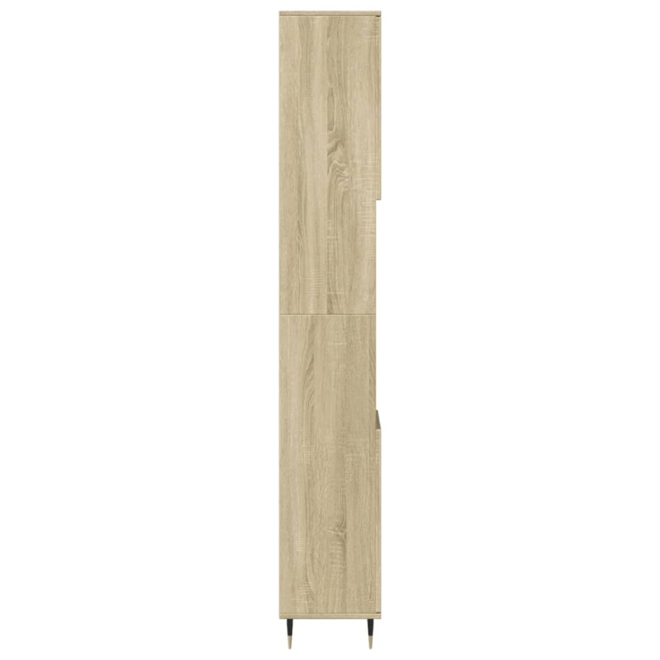 Armario de baño madera contrachapada roble Sonoma 30x30x190