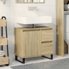Armario de baño madera contrachapada roble Sonoma 65x33x60
