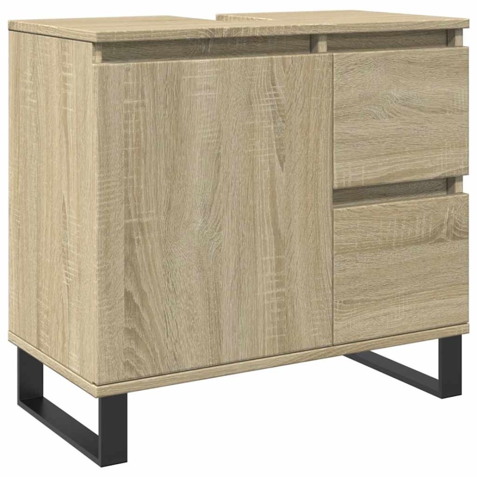 Armario de baño madera contrachapada roble Sonoma 65x33x60
