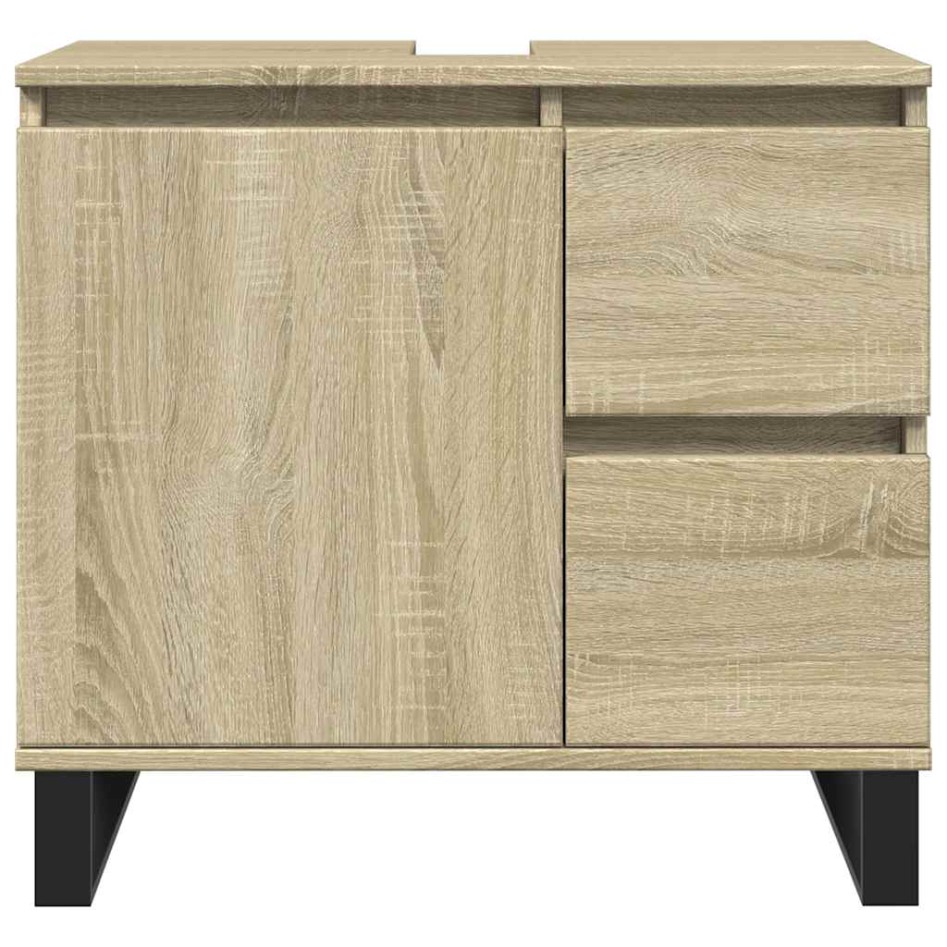Armario de baño madera contrachapada roble Sonoma 65x33x60