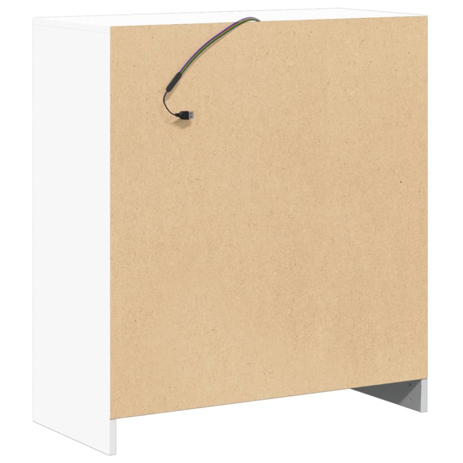 Aparador con luces LED madera de ingeniería blanco 77x34x85