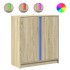 Aparador con LED madera de ingeniería roble Sonoma 77x34x85