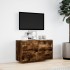 Mueble de TV de pared con luces LED roble ahumado 80x31x45