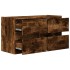 Mueble de TV de pared con luces LED roble ahumado 80x31x45