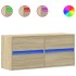 Mueble de TV de pared con luces LED roble Sonoma 100x31x45