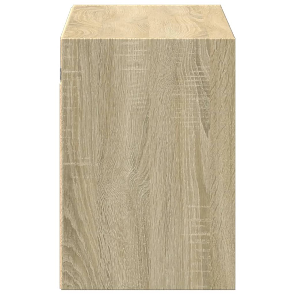Mueble de TV de pared con luces LED roble Sonoma 100x31x45