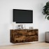 Mueble de TV de pared con luces LED roble ahumado 100x31x45