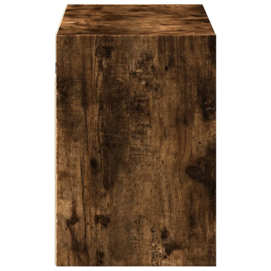 Mueble de TV de pared con luces LED roble ahumado 100x31x45