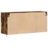 Mueble de TV de pared con luces LED roble ahumado 100x31x45