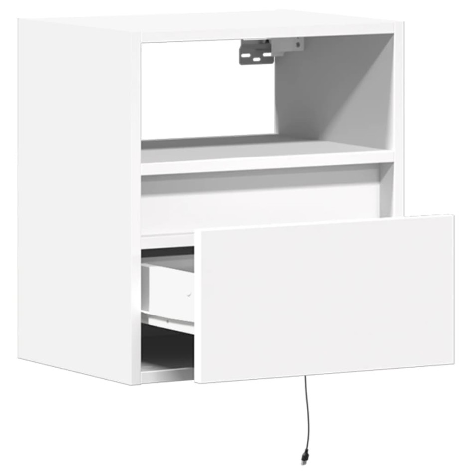 Mueble de TV de pared con luces LED blanco 41x31x45