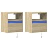 Muebles de TV de pared luces LED 2 uds roble Sonoma 41x31x45