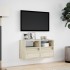 Muebles de TV de pared luces LED 2 uds roble Sonoma 41x31x45