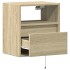 Muebles de TV de pared luces LED 2 uds roble Sonoma 41x31x45