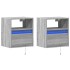 Muebles TV de pared luces LED 2 uds gris Sonoma 41x31x45