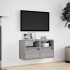 Muebles TV de pared luces LED 2 uds gris Sonoma 41x31x45