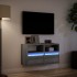 Muebles TV de pared luces LED 2 uds gris Sonoma 41x31x45