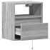 Muebles TV de pared luces LED 2 uds gris Sonoma 41x31x45