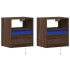 Muebles TV de pared luces LED 2 uds marrón roble 41x31x45