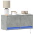 Mueble de TV de pared con luces LED gris hormigón 80x31x35