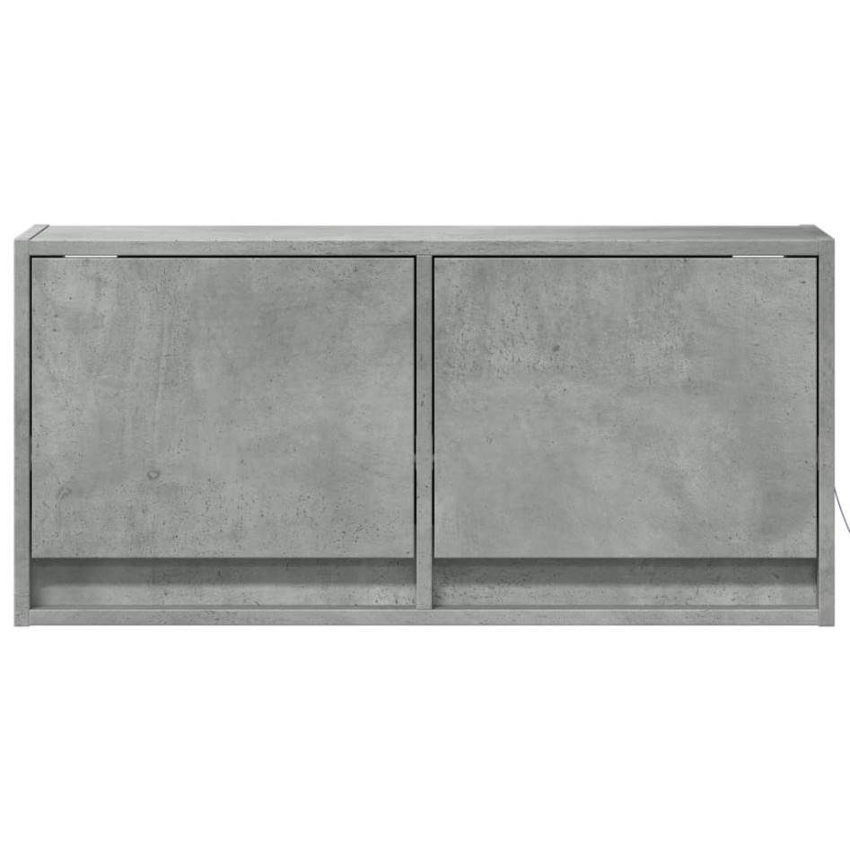 Mueble de TV de pared con luces LED gris hormigón 80x31x35