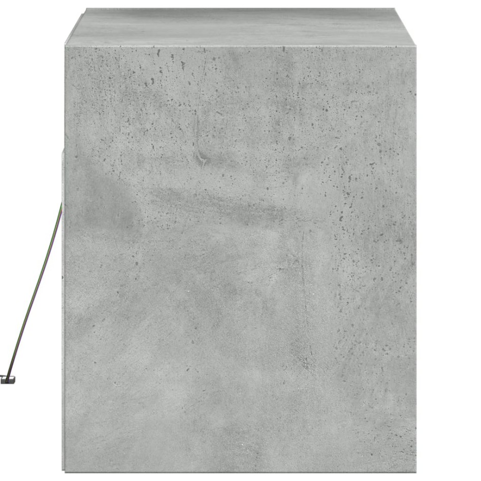 Mueble de TV de pared con luces LED gris hormigón 80x31x35