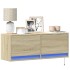 Mueble de TV de pared con luces LED roble Sonoma 100x31x35