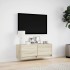 Mueble de TV de pared con luces LED roble Sonoma 100x31x35