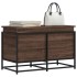 Caja de almacenaje con tapa madera marrón roble 80x40x51,5