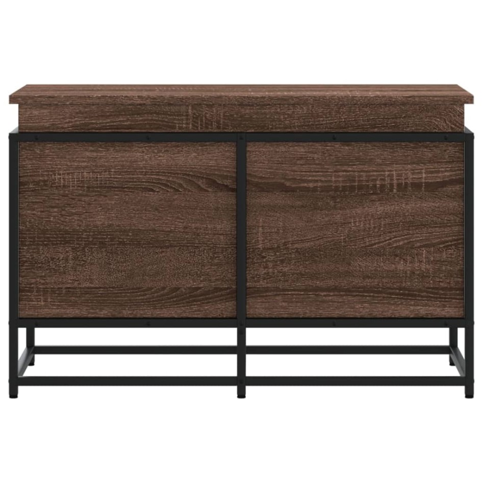 Caja de almacenaje con tapa madera marrón roble 80x40x51,5