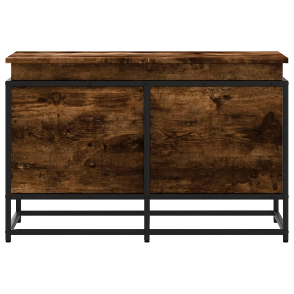 Caja de almacenaje con tapa madera roble ahumado 80x40x51,5