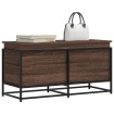 Caja de almacenaje con tapa madera marrón roble 100x40x51,5 cm